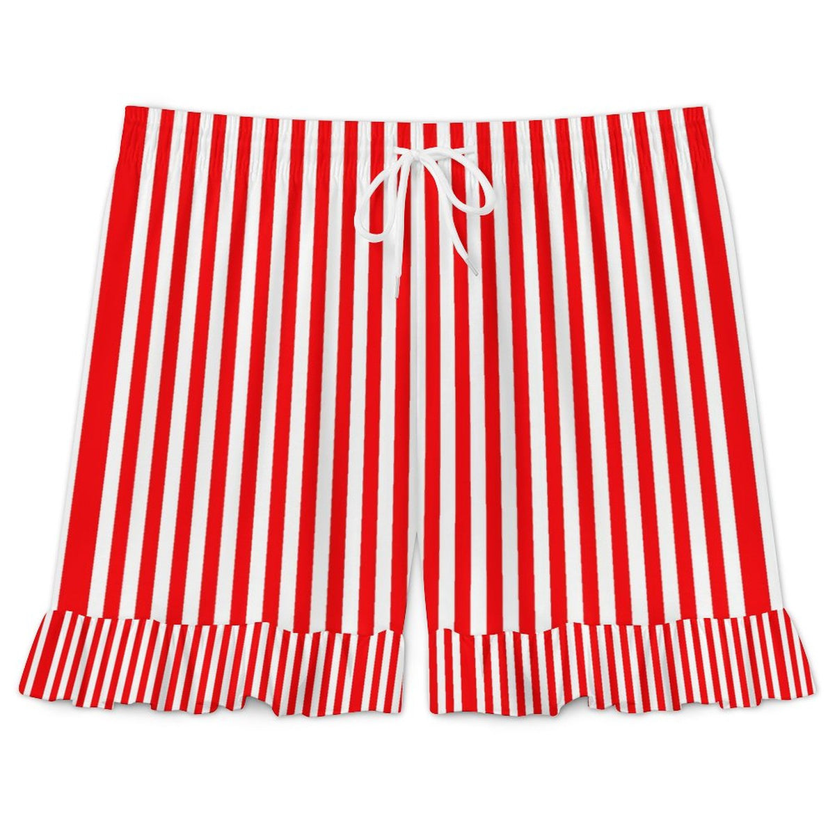 Ruffled Pajama Set - Red Stripes