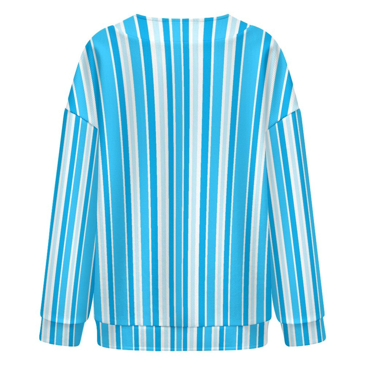 Women's Drop Shoulder Cardigan Blue Stripes