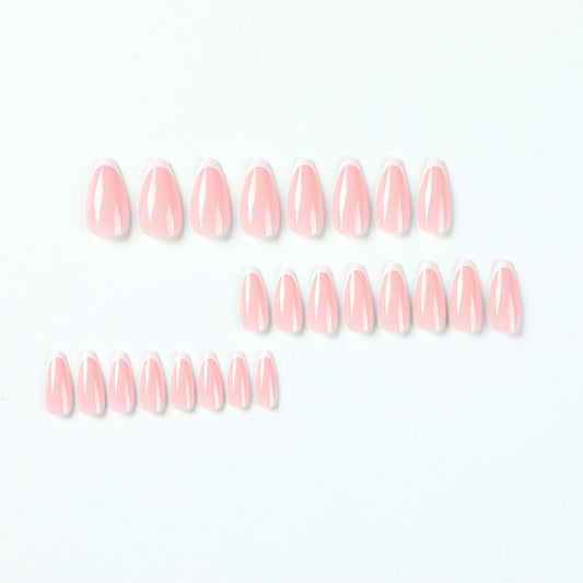 press on nails wholesale simple white edge French manicure patch press on nails wholesale fake nails press on – Image 2
