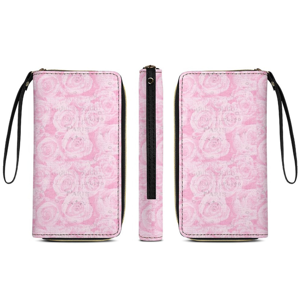Leather Wallet with Wristlet Strap