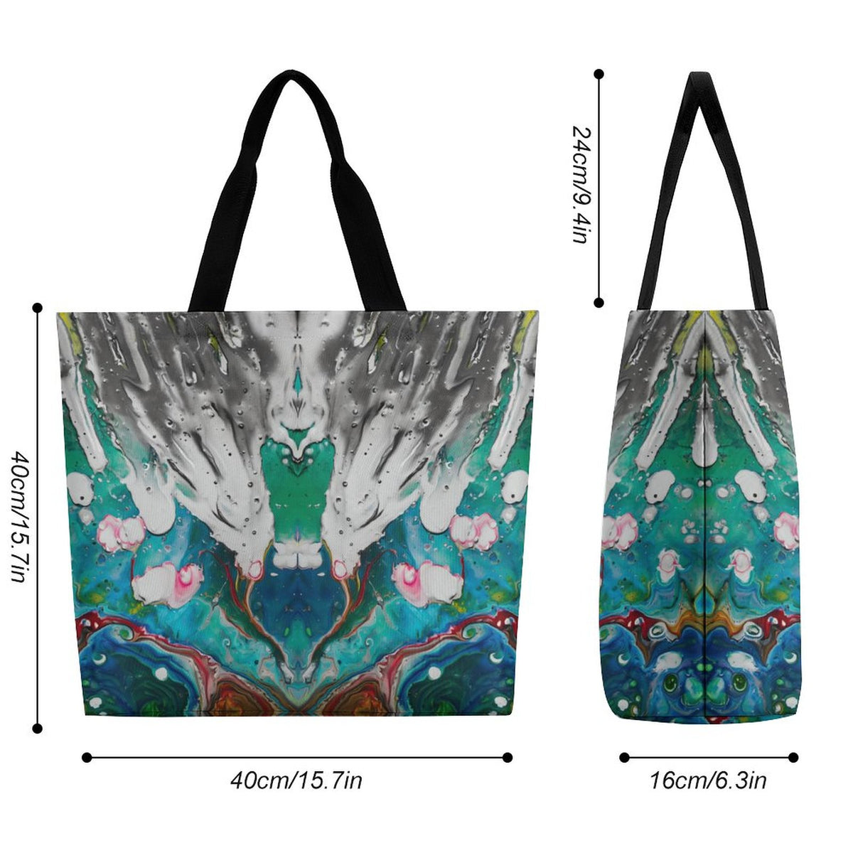Large One Shoulder Shopping Bag Multicolor