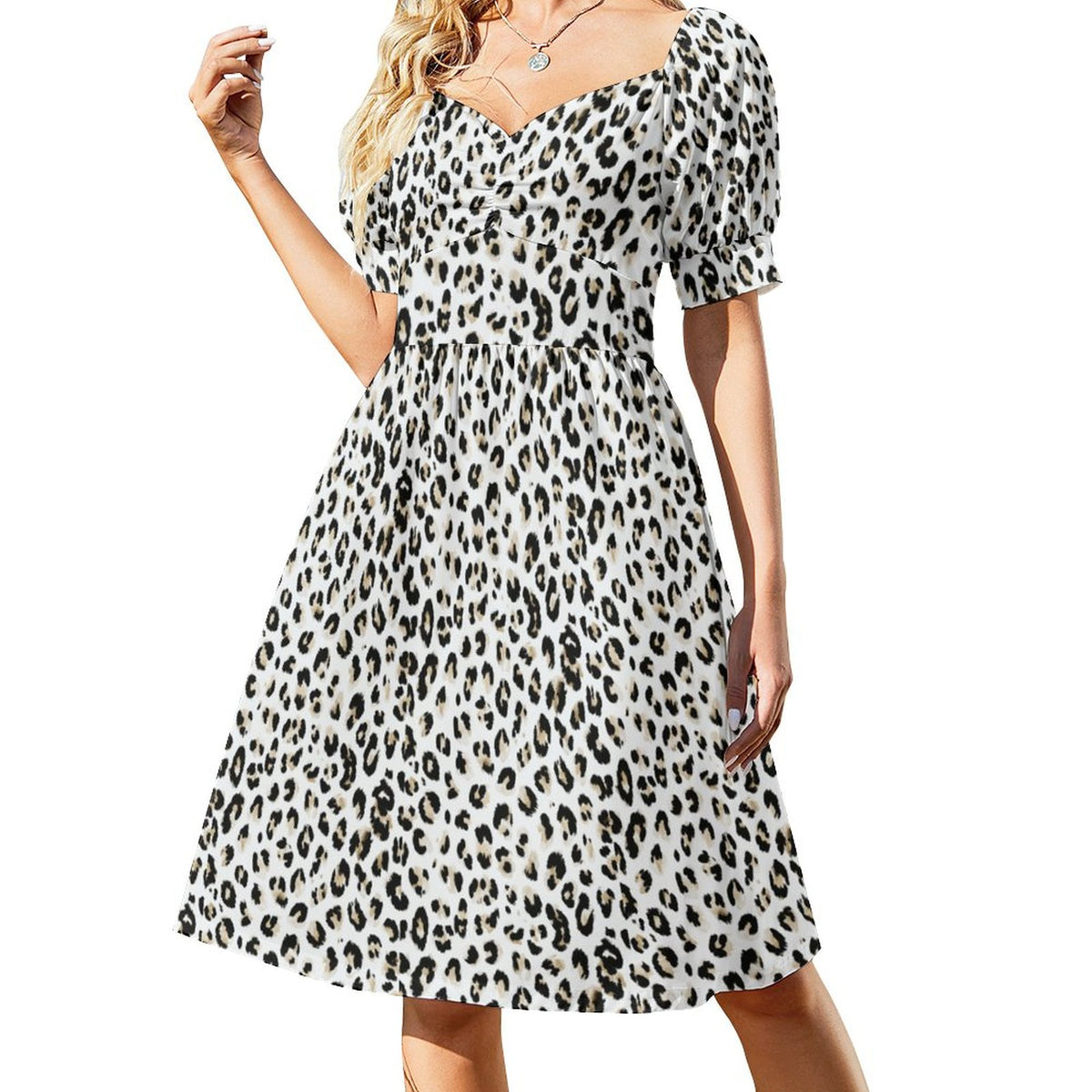 Short Sleeve V Neck Lovely Dress