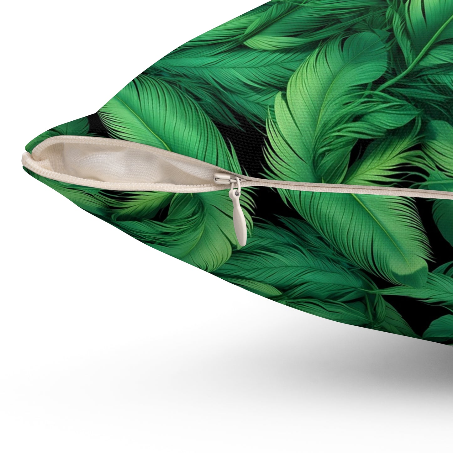 Tropical Leaf Pillow, Green Botanical Cushion, Home Decor, Boho Accent, Gift for Nature Lovers, Living Room Soft Furnishings