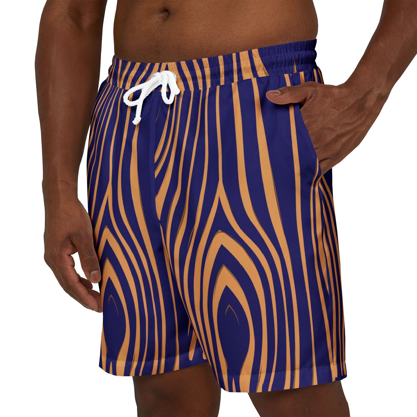 Trendy Wood Grain Print Swim Shorts, Unisex Beachwear, Summer Pool Shorts, Vacation Swimwear, Surf Style, Gift for Him/Her