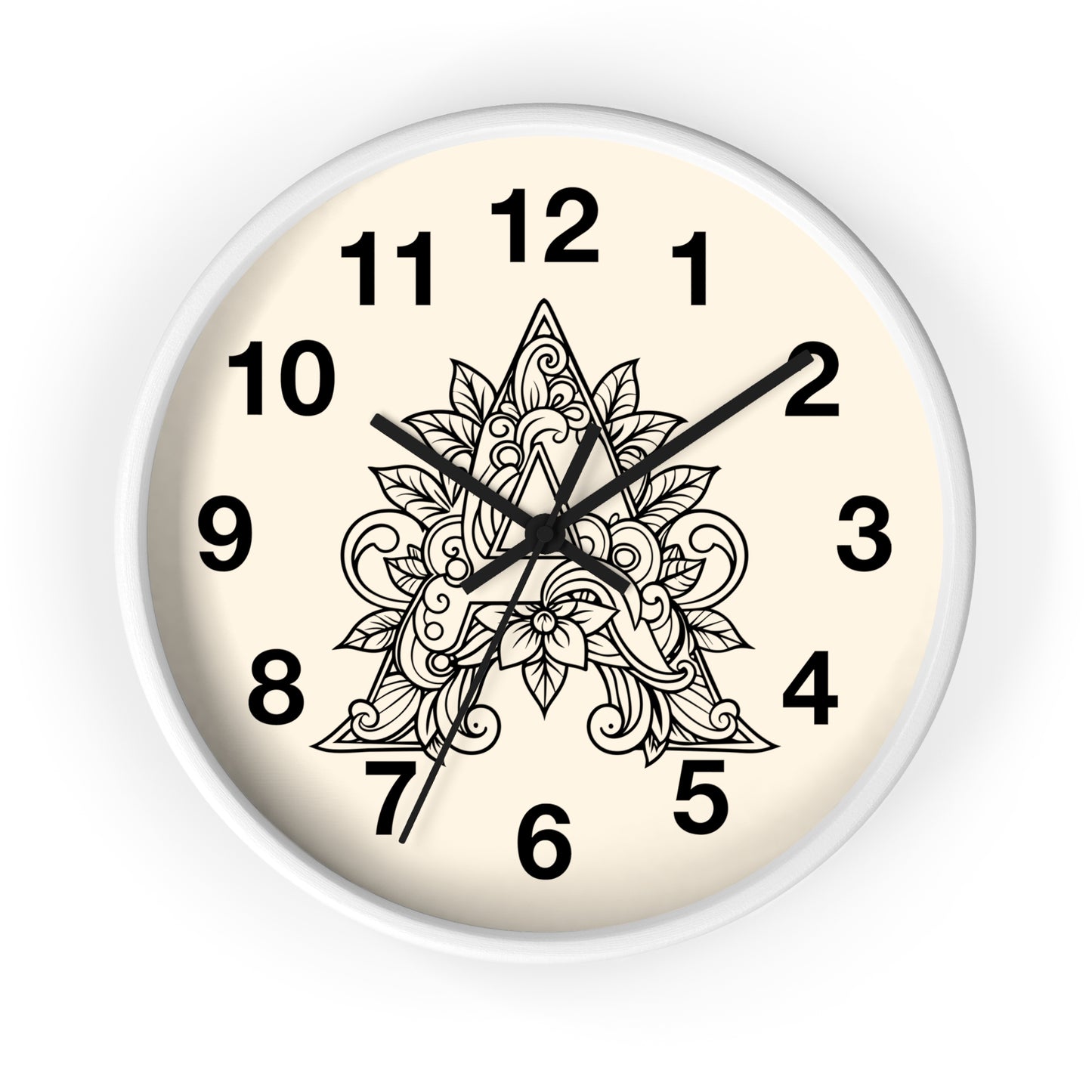 Boho Floral Wall Clock, Home Decor, Gift for Her, Bohemian Style, Living Room Wall Art, Unique Timepiece, Handmade Clock