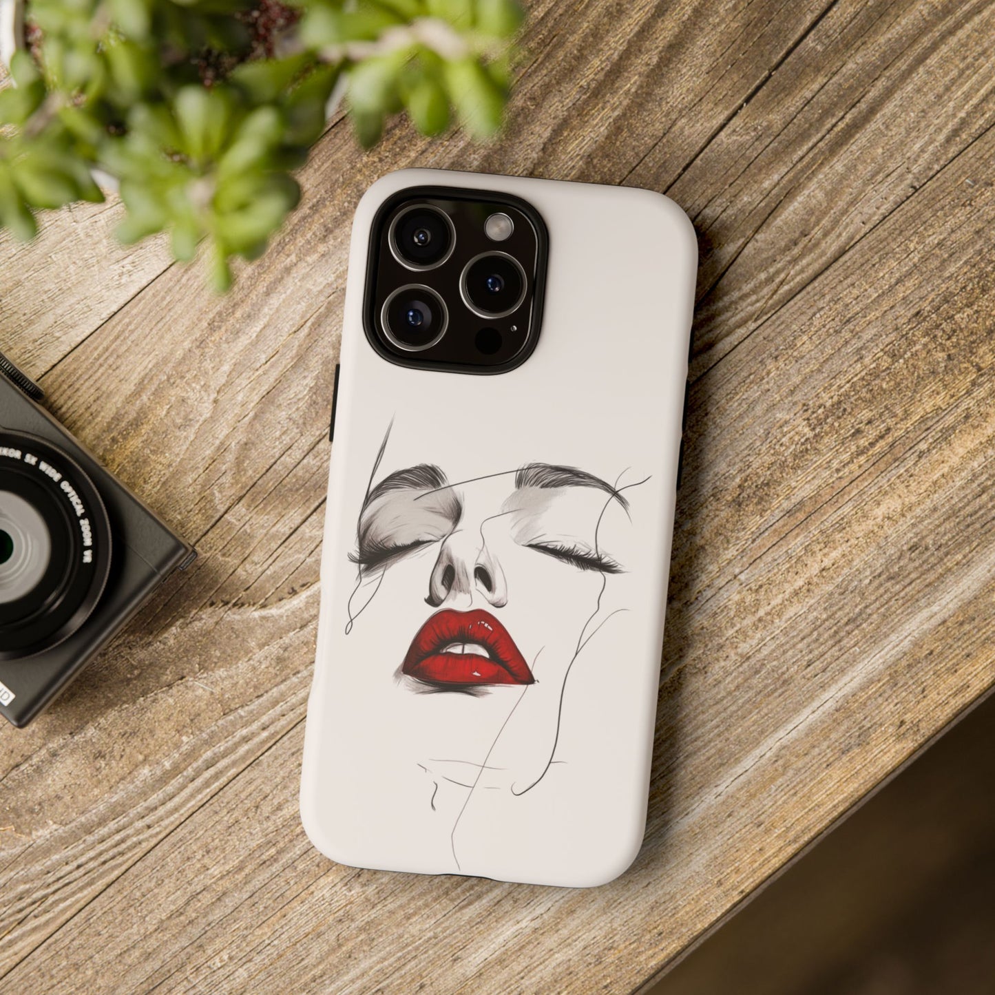 Stylish Phone Case with Artistic Lip Design, Femme Tech Accessory, Trendy Device Cover, Gift for Her, Unique Phone Accessories