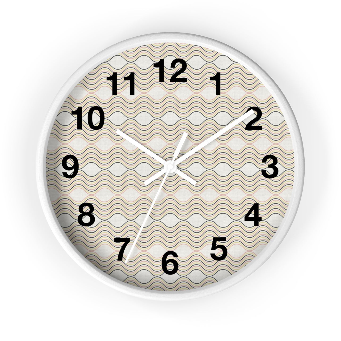 Modern Wave Pattern Wall Clock, Home Decor, Unique Gift, Coastal Vibes, Timepiece, Minimalist Design, Office Decor