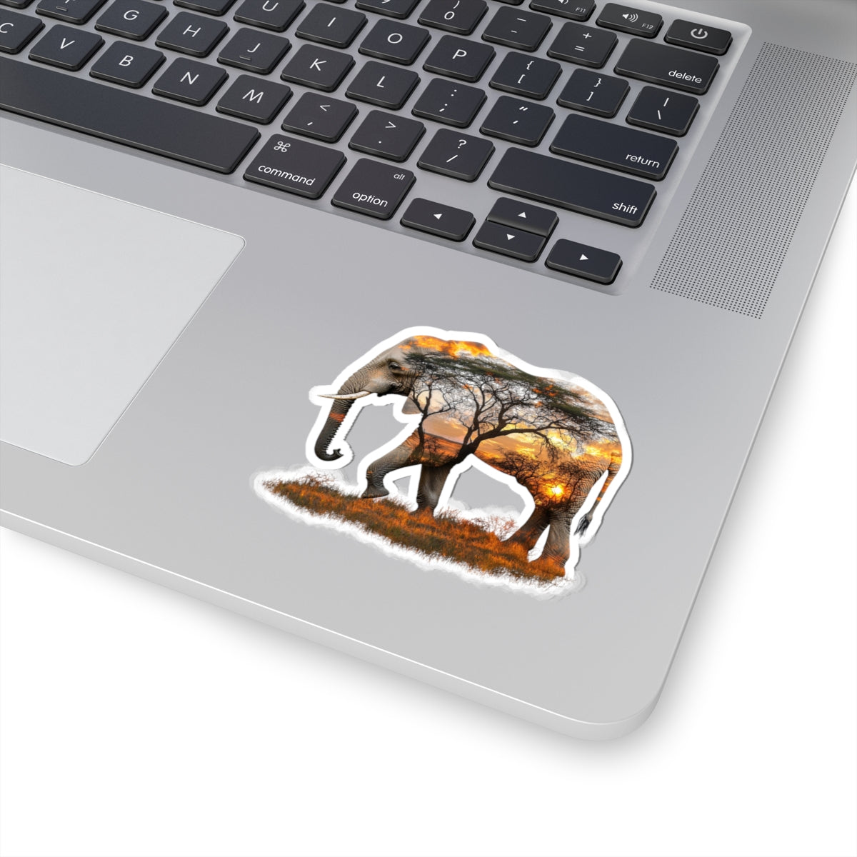 Wildlife Elephant Kiss-Cut Stickers - Nature Lover Decor, Laptop Sticker, Scrapbooking, Gift for Animal Enthusiasts