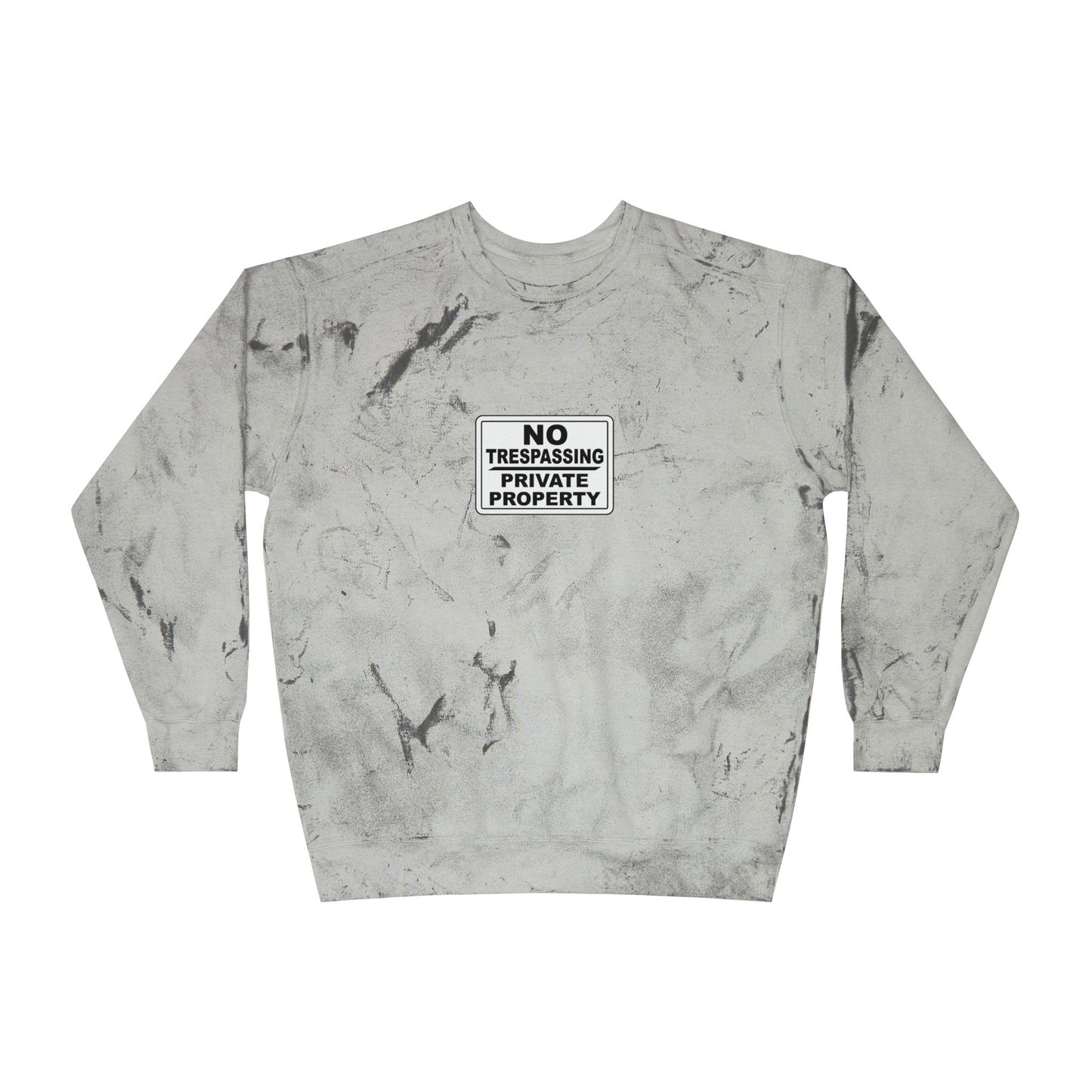 Urban Grunge Crewneck Sweatshirt - No Trespassing Design, Streetwear, Cozy Lounge, Unisex Gift for Hipsters, Casual Fashion