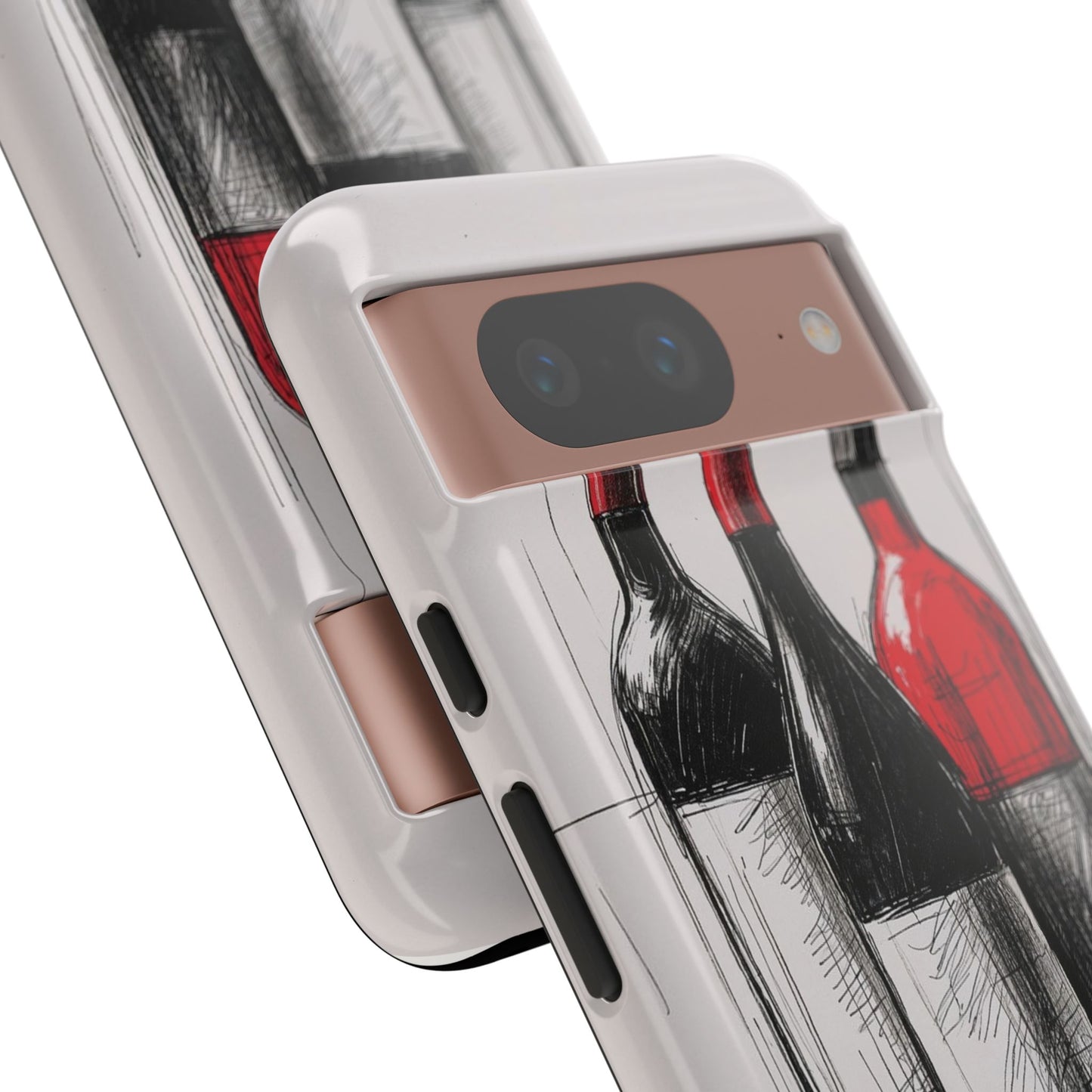 Wine Lover's Phone Case, Tough Phone Cover, Artistic Wine Design, Gift for Wine Enthusiasts, Customizable Case, Unique Wine Art