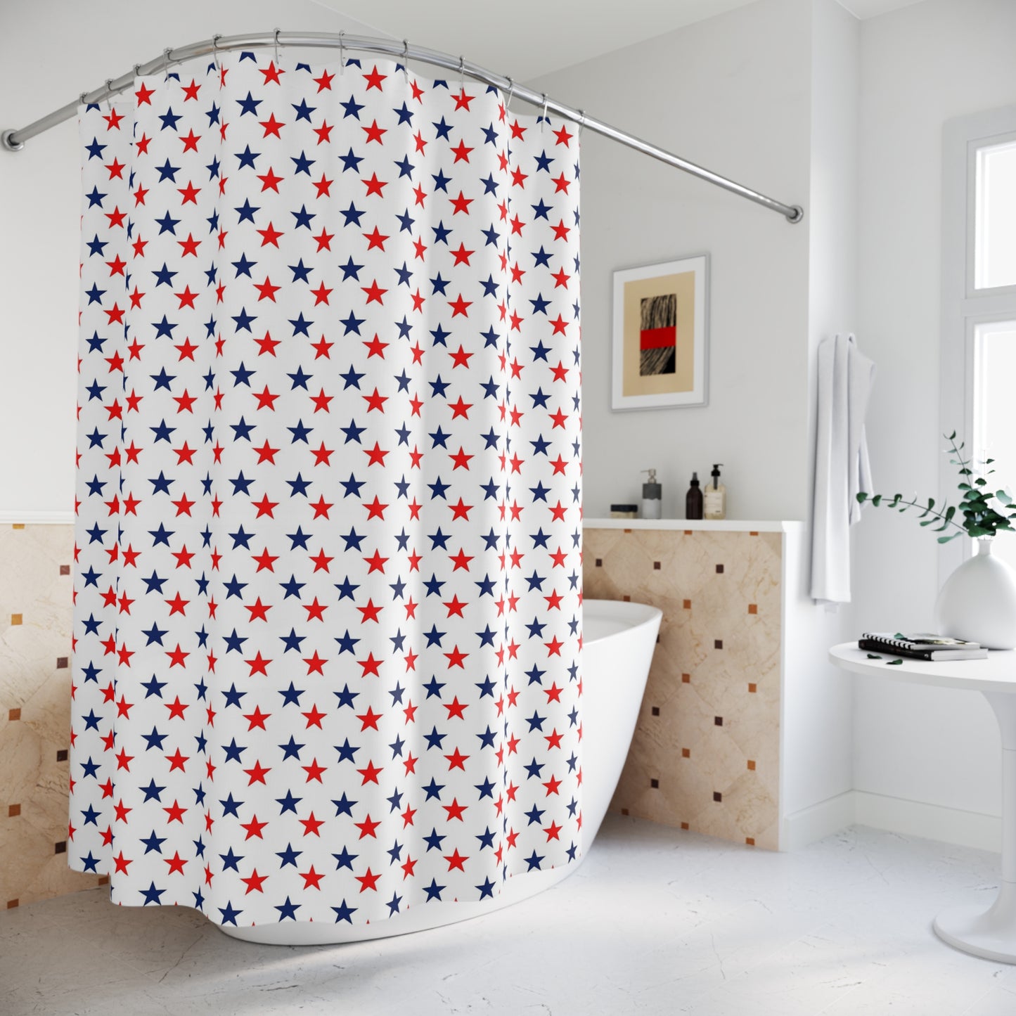 Shower Curtains stars red white and blue