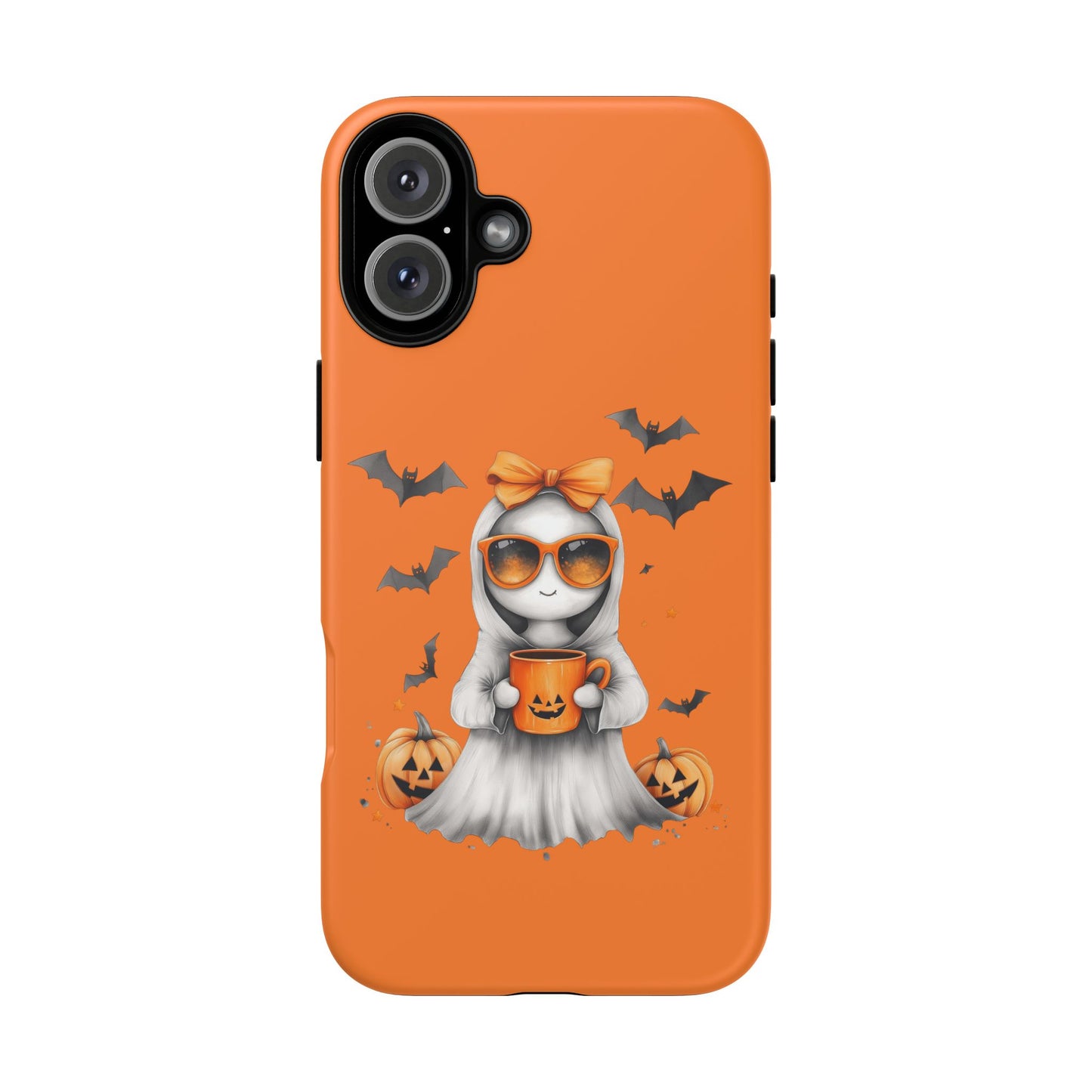 Halloween Ghost Phone Case, Cute Cat Ghost Case, Autumn Phone Cover, Spooky Season Gift, Trick or Treat Case