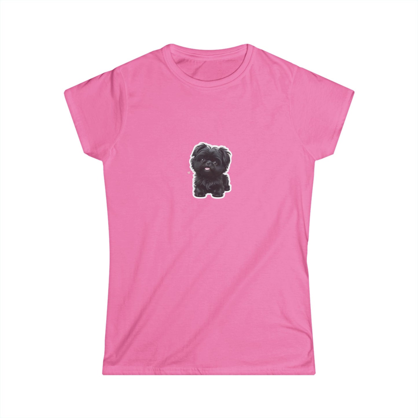 Cute Dog Graphic Women's Softstyle Tee, Pet Lover Gift, Casual Wear, Dog Mom Shirt, Animal Lover Top, Birthday Gift, Everyday Comfort