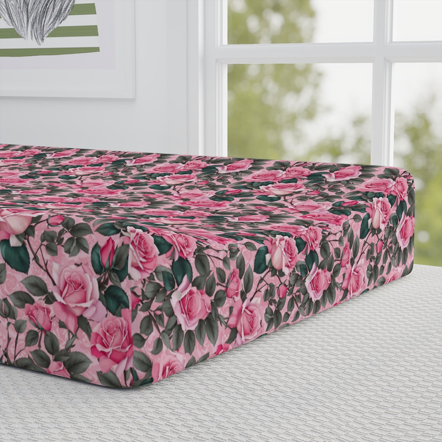 Floral Baby Changing Pad Cover, Soft Nursery Bedding, Baby Shower Gift, Floral Pattern, Gender Neutral Decor