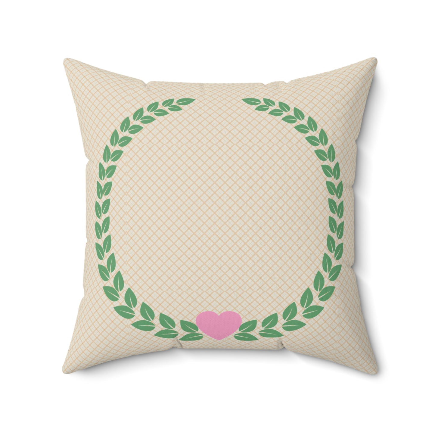 Heart Wreath Decorative Pillow, Cozy Home Accent, Throw Cushion for Weddings, Valentine's Day, Housewarming Gift, Living Room Decor
