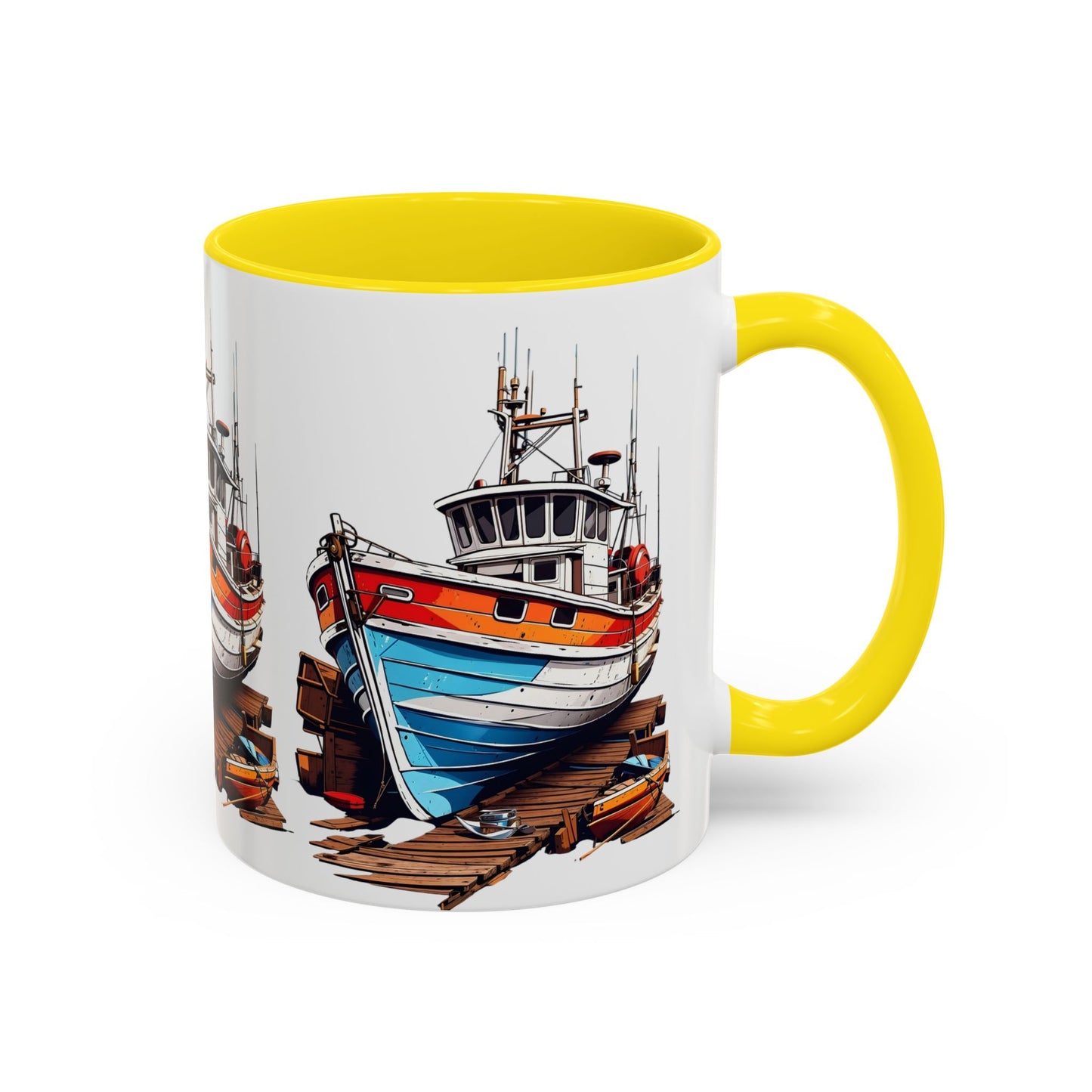 Nautical Accent Coffee Mug | Perfect for Boat Lovers, Sailor Gifts, Coastal Decor, Unique Gift Idea, Custom Artwork Mug