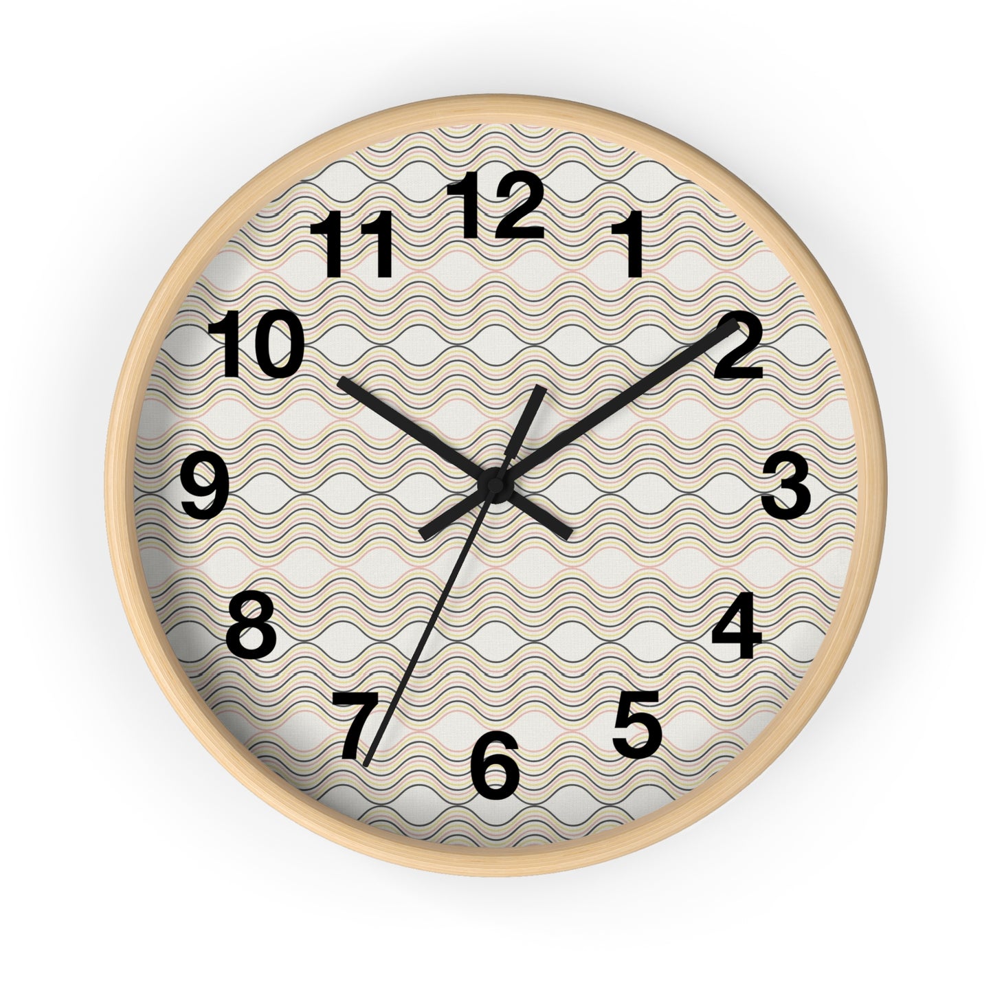 Modern Wave Pattern Wall Clock, Home Decor, Unique Gift, Coastal Vibes, Timepiece, Minimalist Design, Office Decor