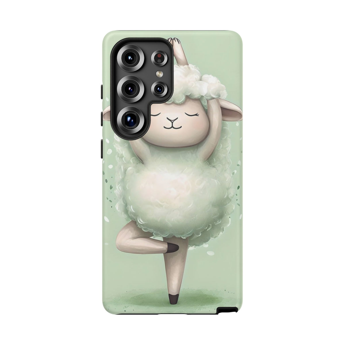 Cute Yoga Sheep Phone Case — Pastel Lamb Ballerina Protective Cover