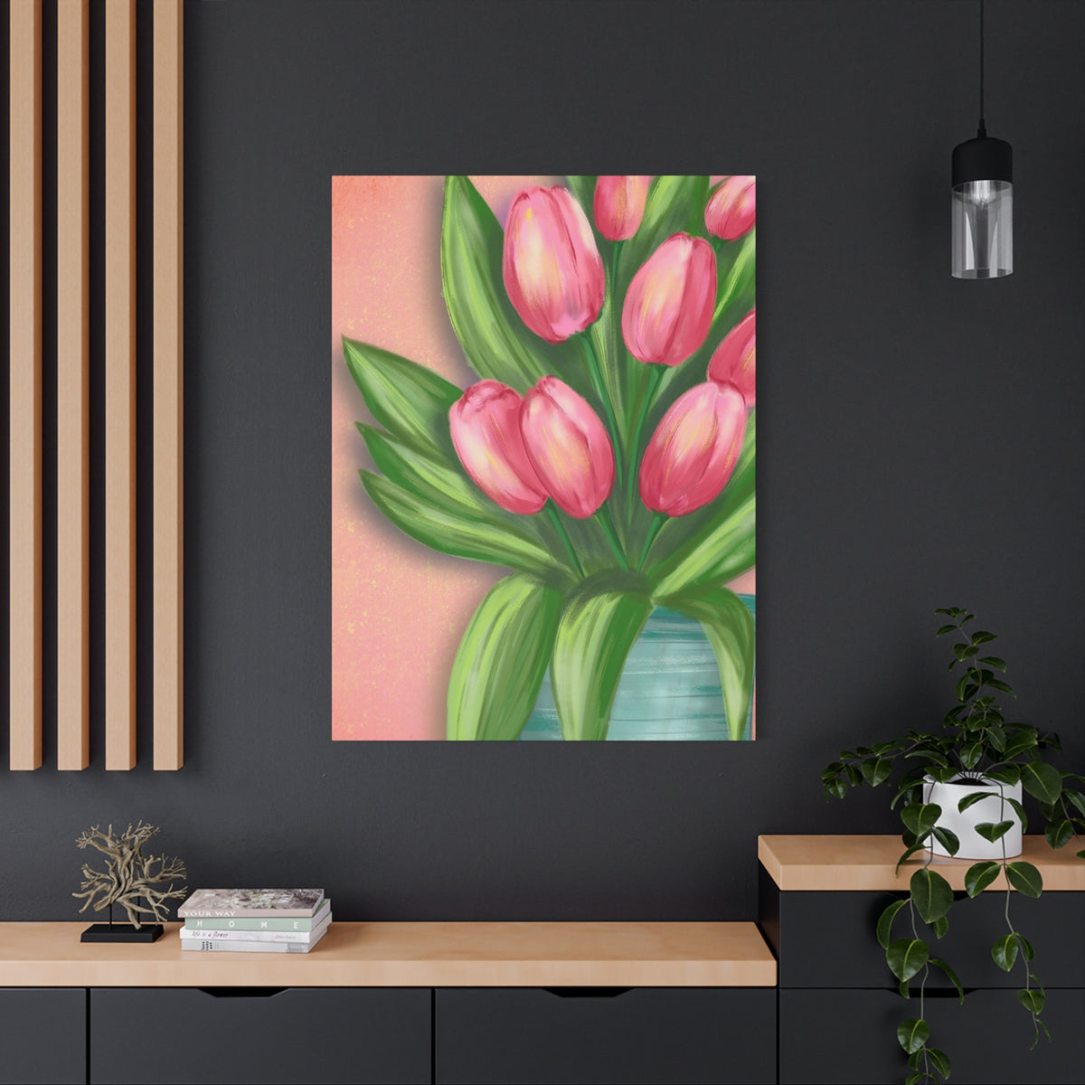 Matte Canvas, Stretched, 1.25" Tulips