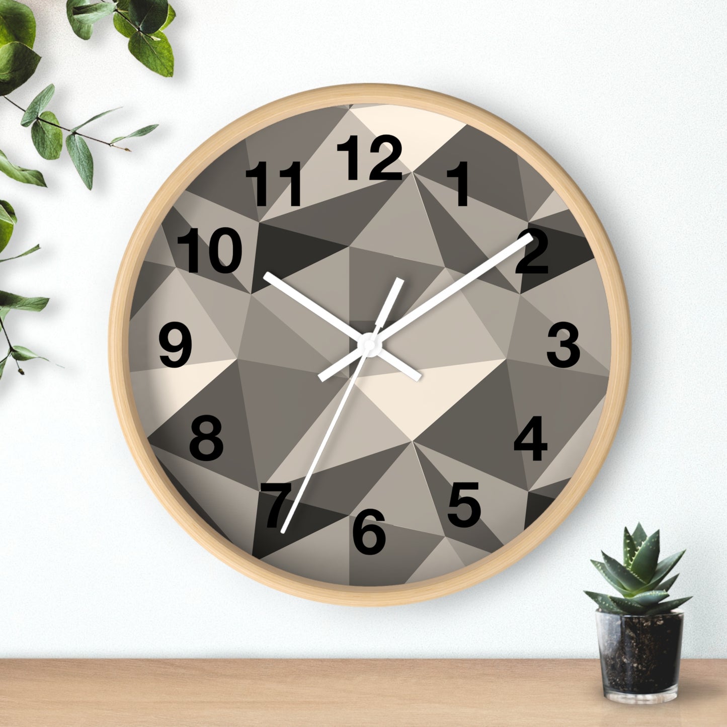 Geometric Wall Clock, Modern Home Decor, Minimalist Timepiece, Stylish Office Clock, Unique Gift for Housewarming, Monochrome Design