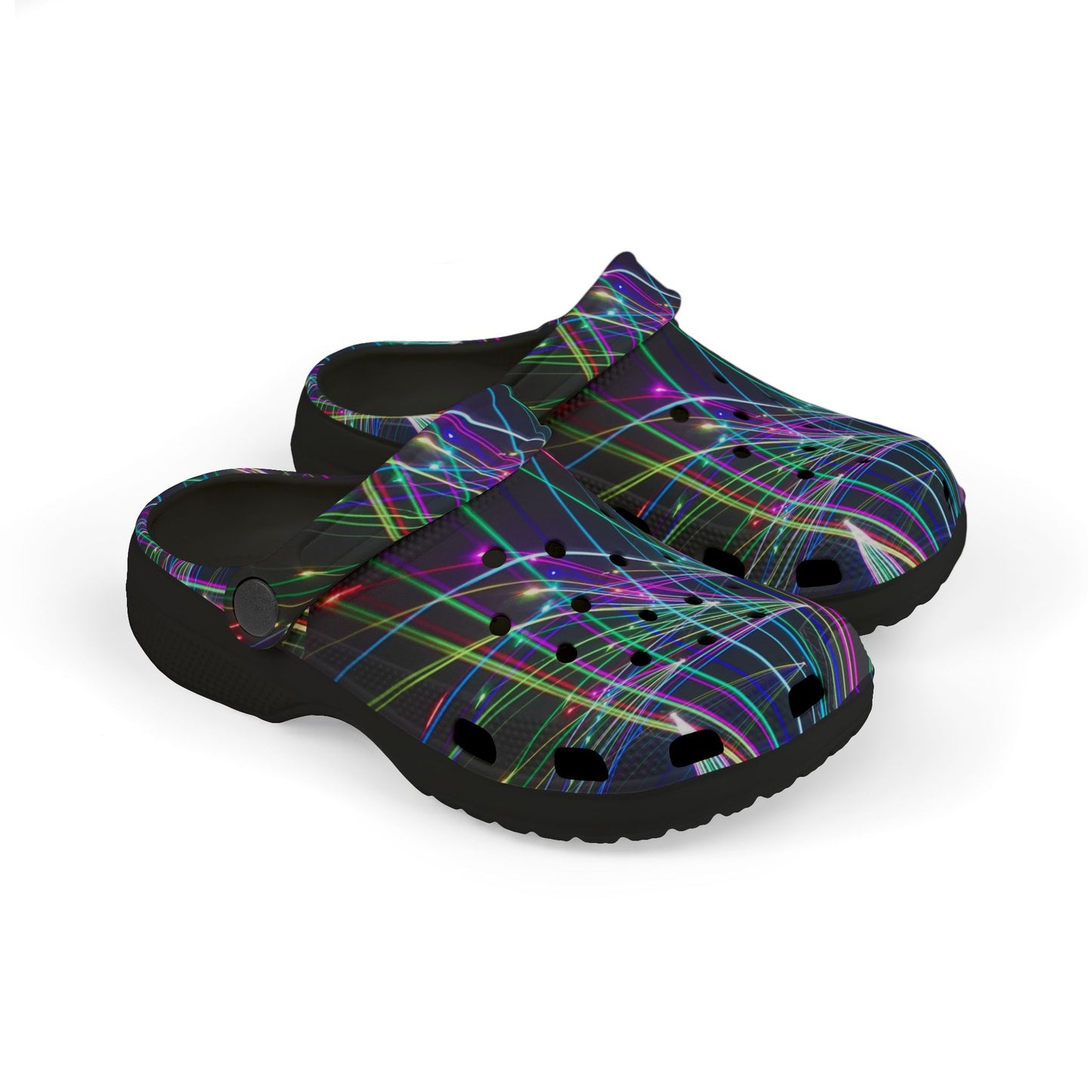 Vibrant Kid's EVA Foam Clogs, Colorful Slip-On Shoes for Fun Adventures, Neon Light Design, Ideal for Summer, Festivals, and Everyday Play