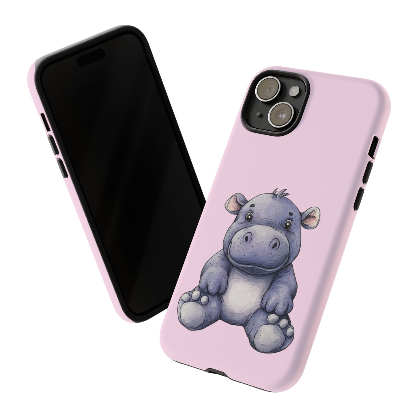 Cute Hippo Phone Case - Tough Cases, Animal Phone Cover, Kawaii Accessories, Gifts for Kids, Unique Tech Gear