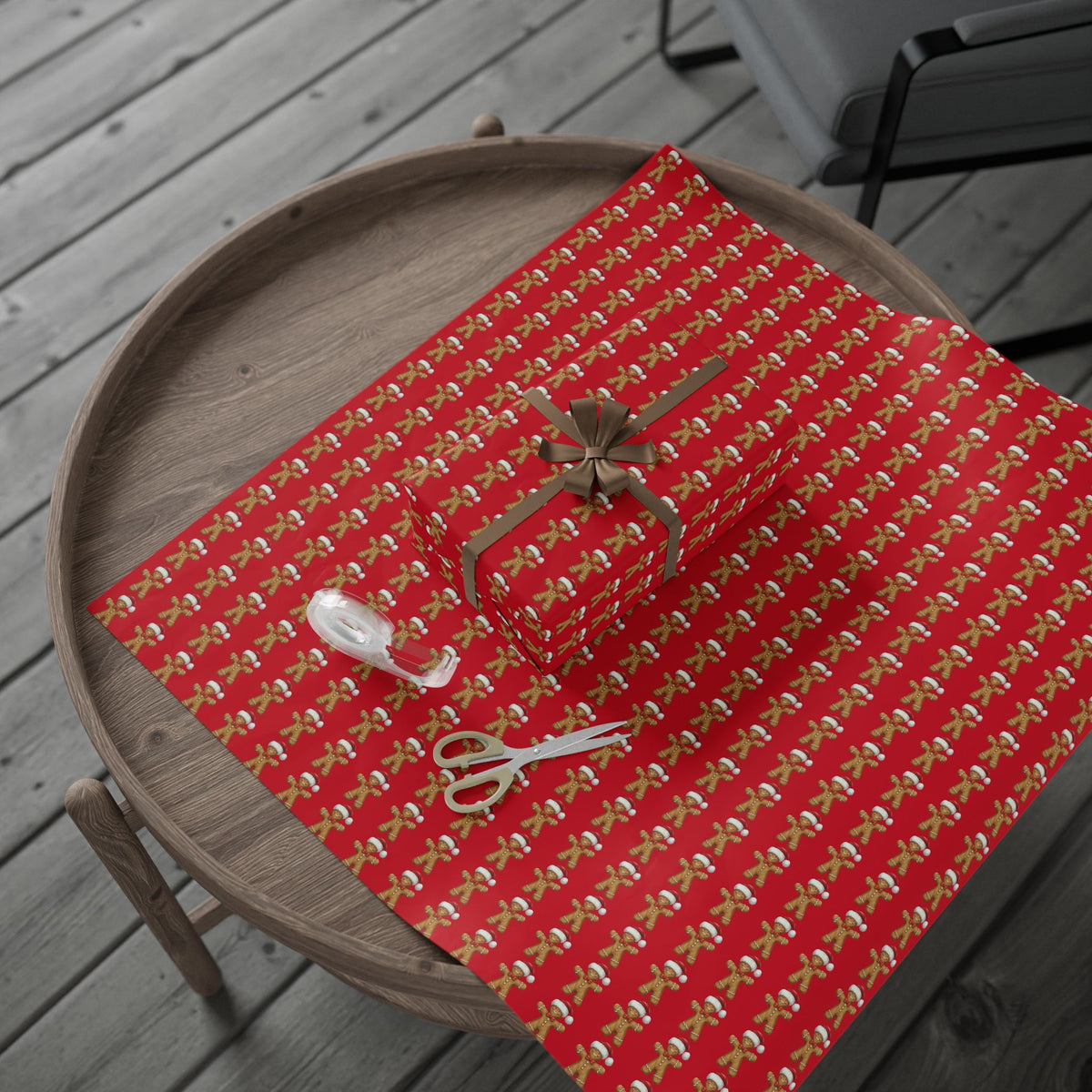 Festive Wrapping Paper for Gift-Giving, Christmas Wrap, Holiday Decorations, Gift Wrap for Birthdays, Gingerbread Theme