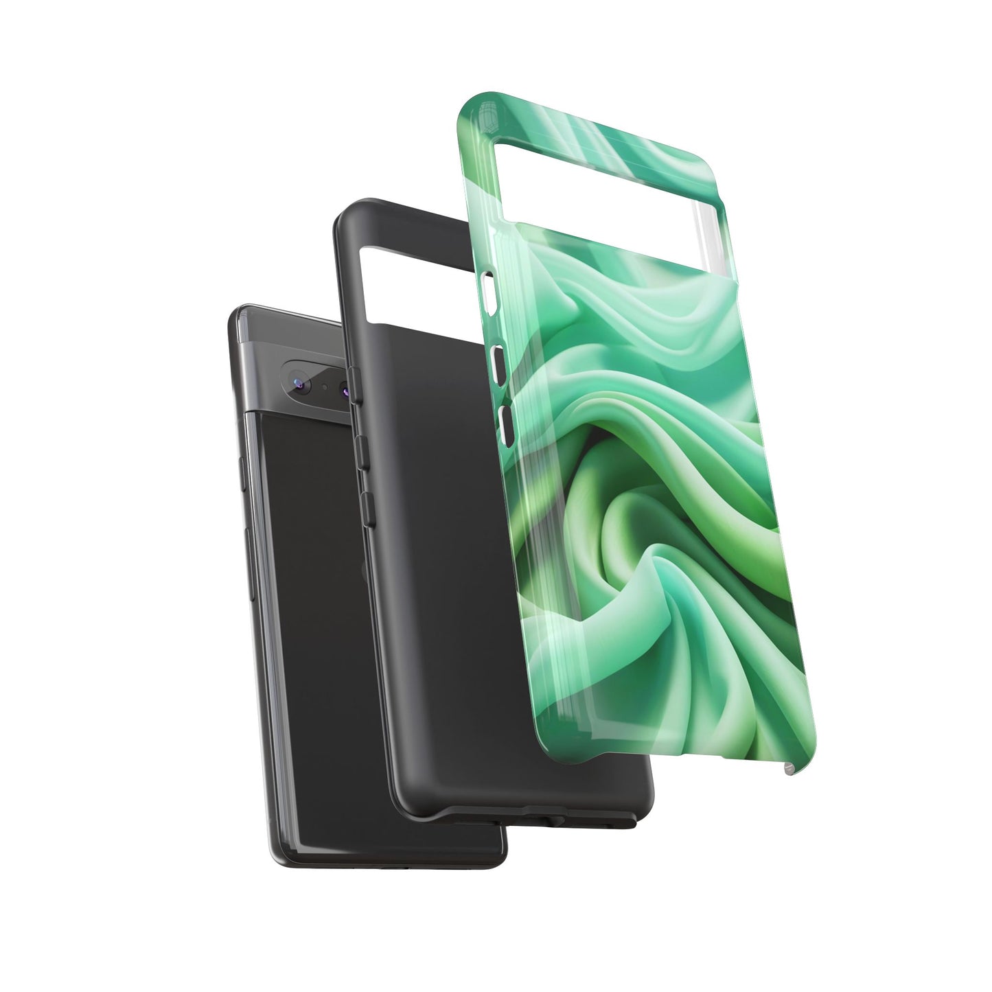 Stylish Phone Case, Tough Case, Green Abstract Design, Cell Phone Cover, Unique Gift, Trendy Accessory
