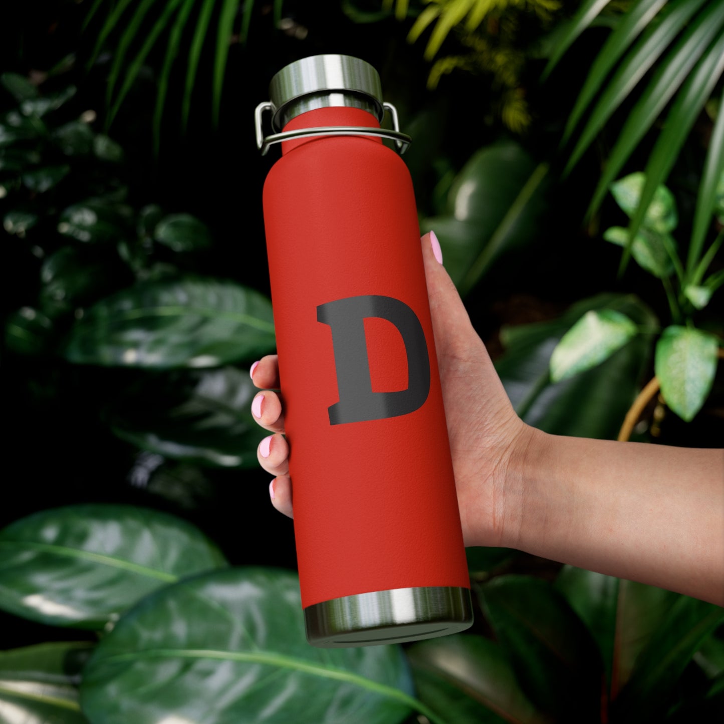 Personalized Copper Insulated Water Bottle, 22oz - "D" Custom Monogram, Travel Mug, Fitness Bottle, Hydration Gift, Eco-Friendly