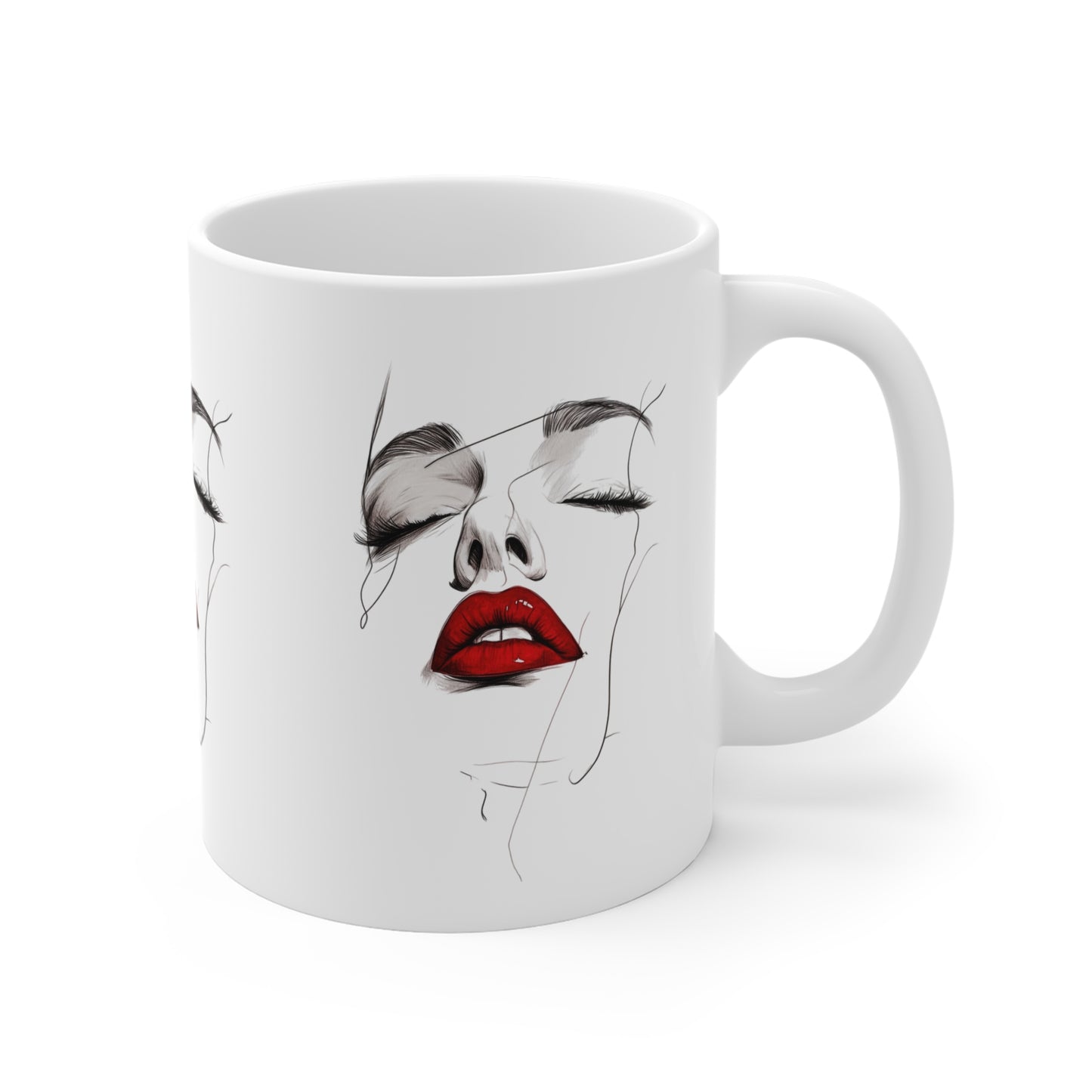 Elegant Art Mug, Coffee Cup for Art Lovers, Unique Gift for Her, Modern Aesthetic, Birthday, Inspirational Design