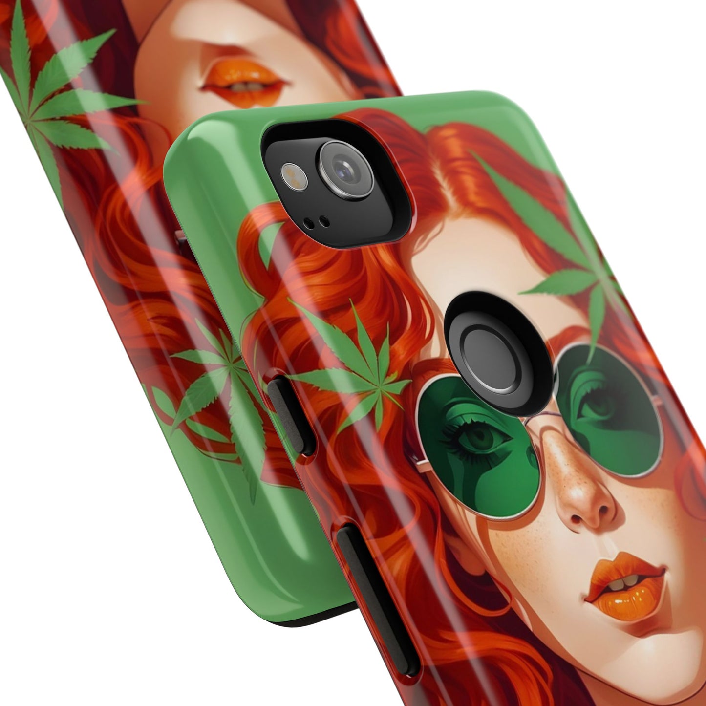Vibrant Phone Case with Retro Greenery Design, Trendy Case for Casual Look, Gift for Her, Summer Vibes, Unique Phone Accessory