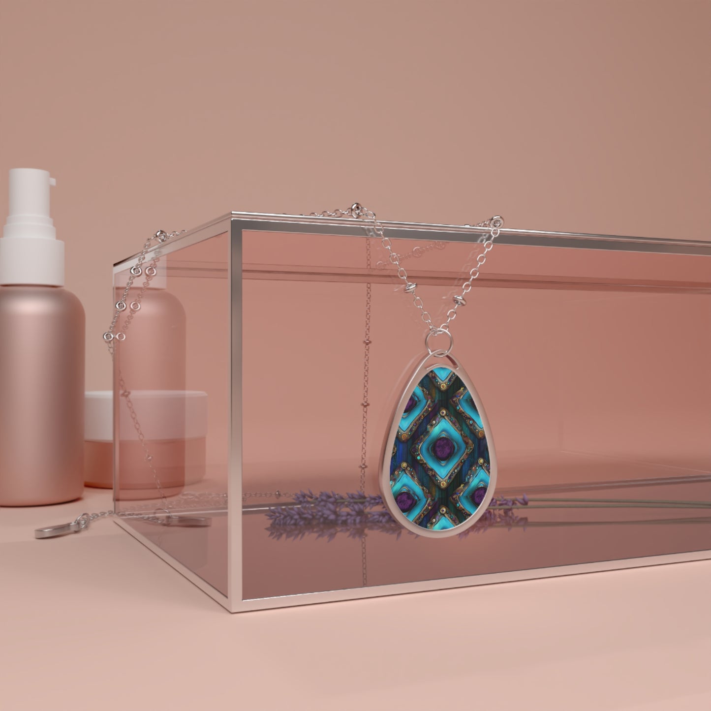 Bohemian Oval Necklace, Statement Jewelry, Unique Gift