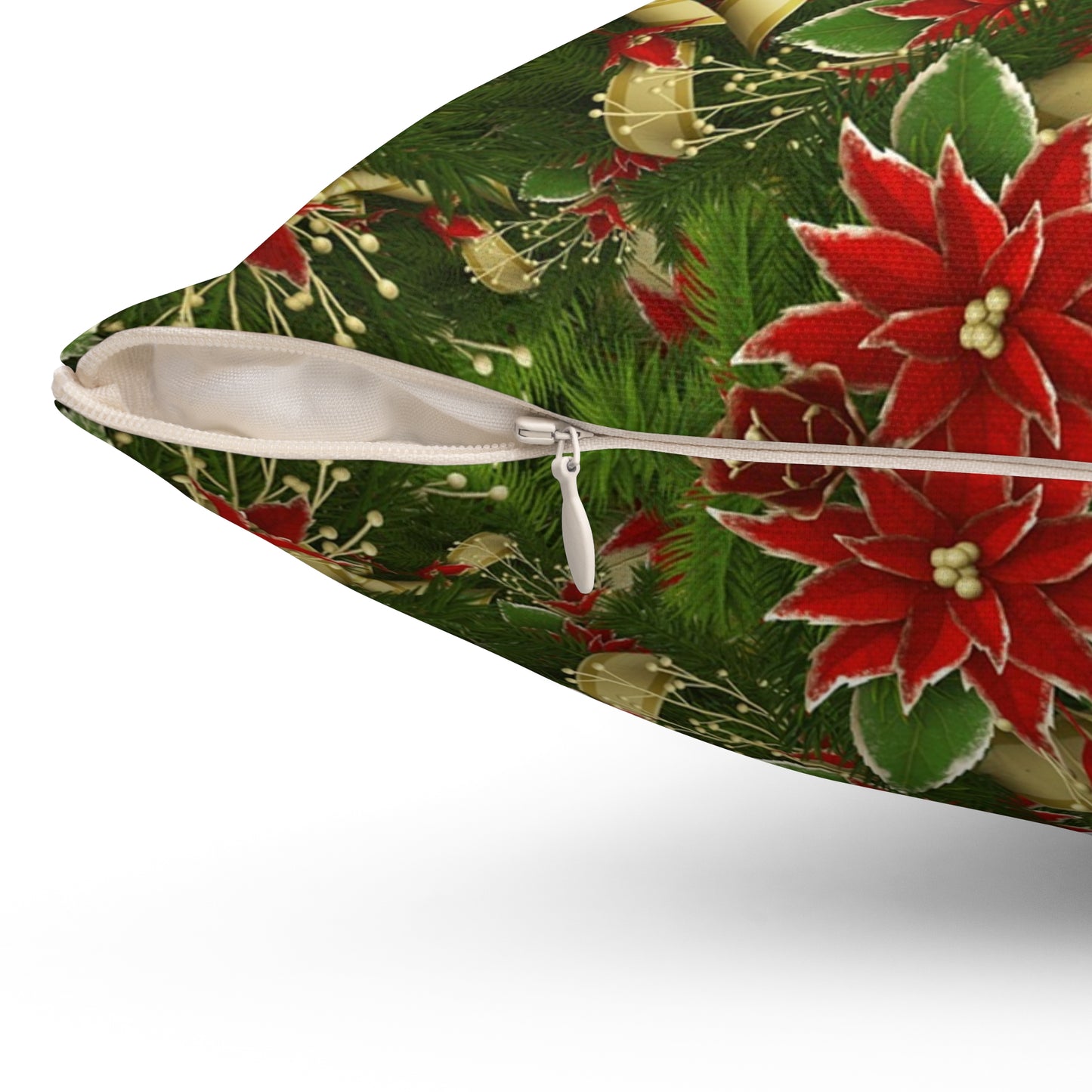 Festive Floral Throw Pillow | Christmas Decor, Holiday Cushion, Gift for Home, Seasonal Accent Pillow, Cozy Living Room