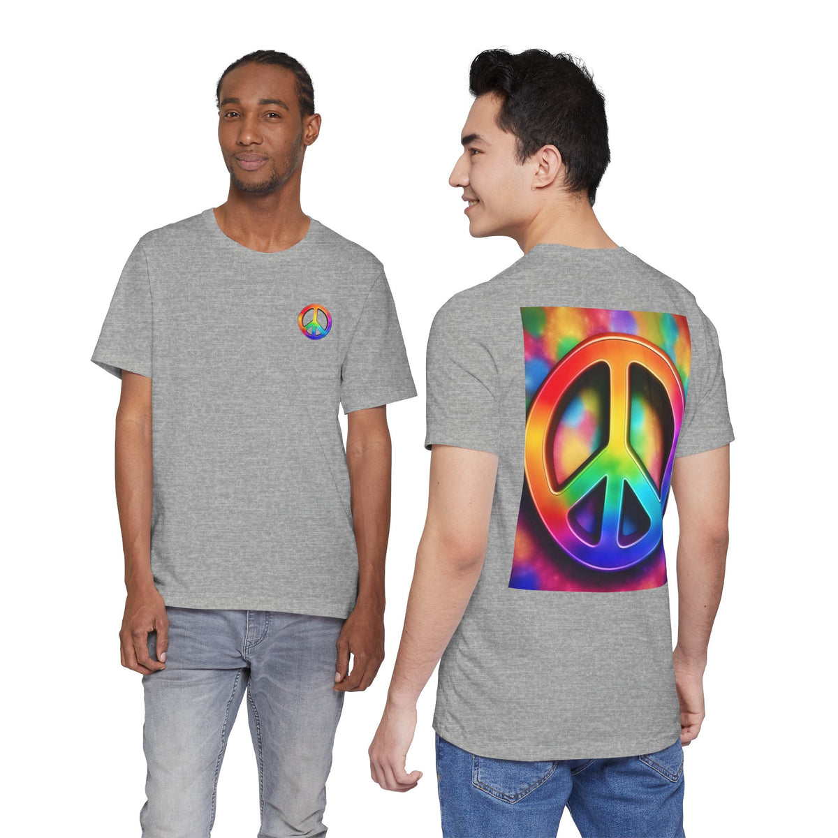 Peace Sign Tie-Dye Tee — Rainbow Hippie Peace Symbol T-Shirt