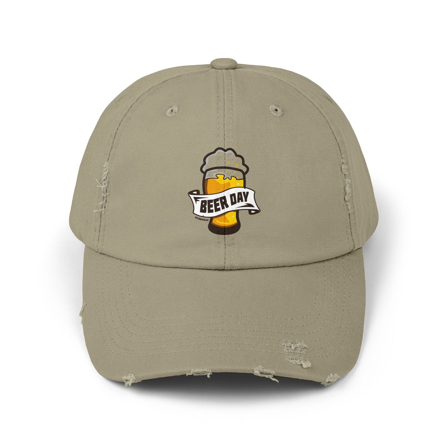 Beer Day Unisex Distressed Cap, Relaxed Fit Hat, Gift for Beer Lovers, Casual Fashion, Fun Party Accessory, Craft Beer Celebration