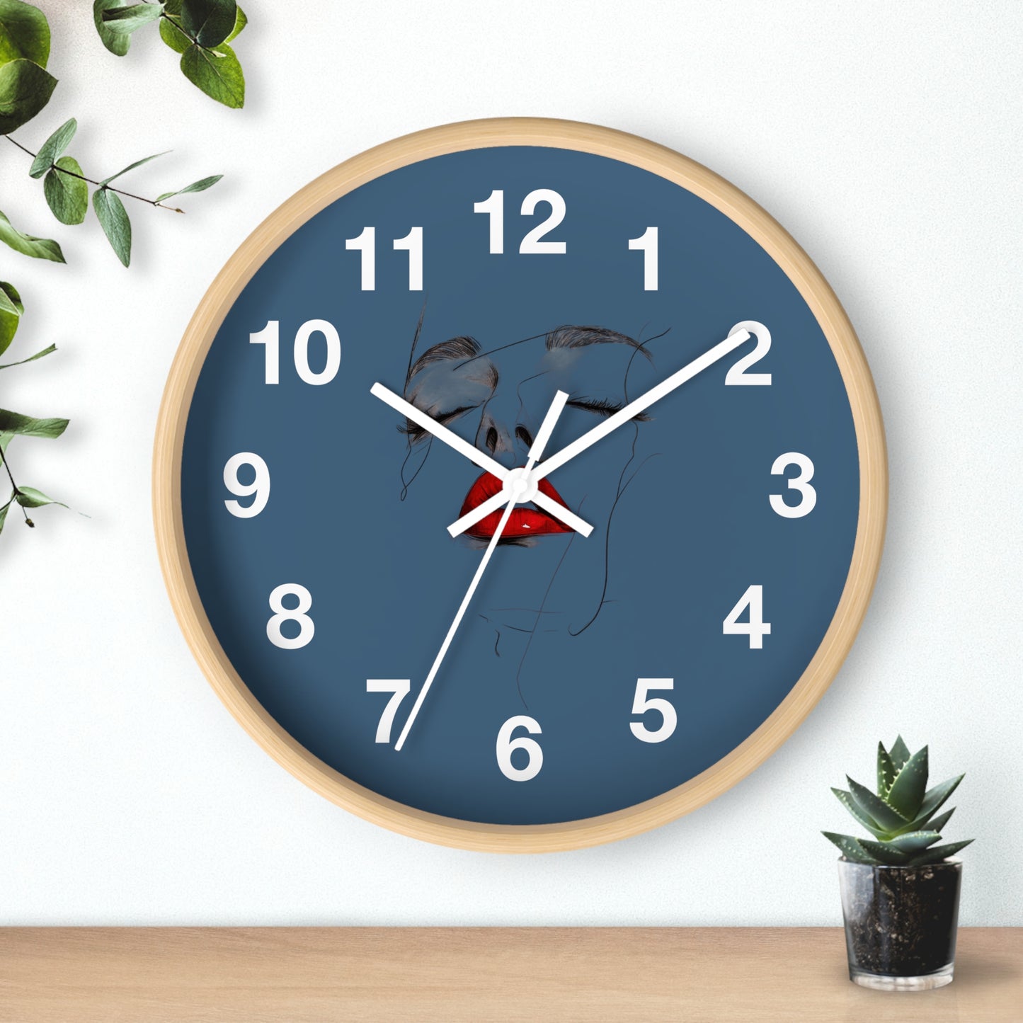 Artistic Face Wall Clock, Unique Home Décor, Modern Wall Art, Trendy Gift for Her, Statement Piece Living Room