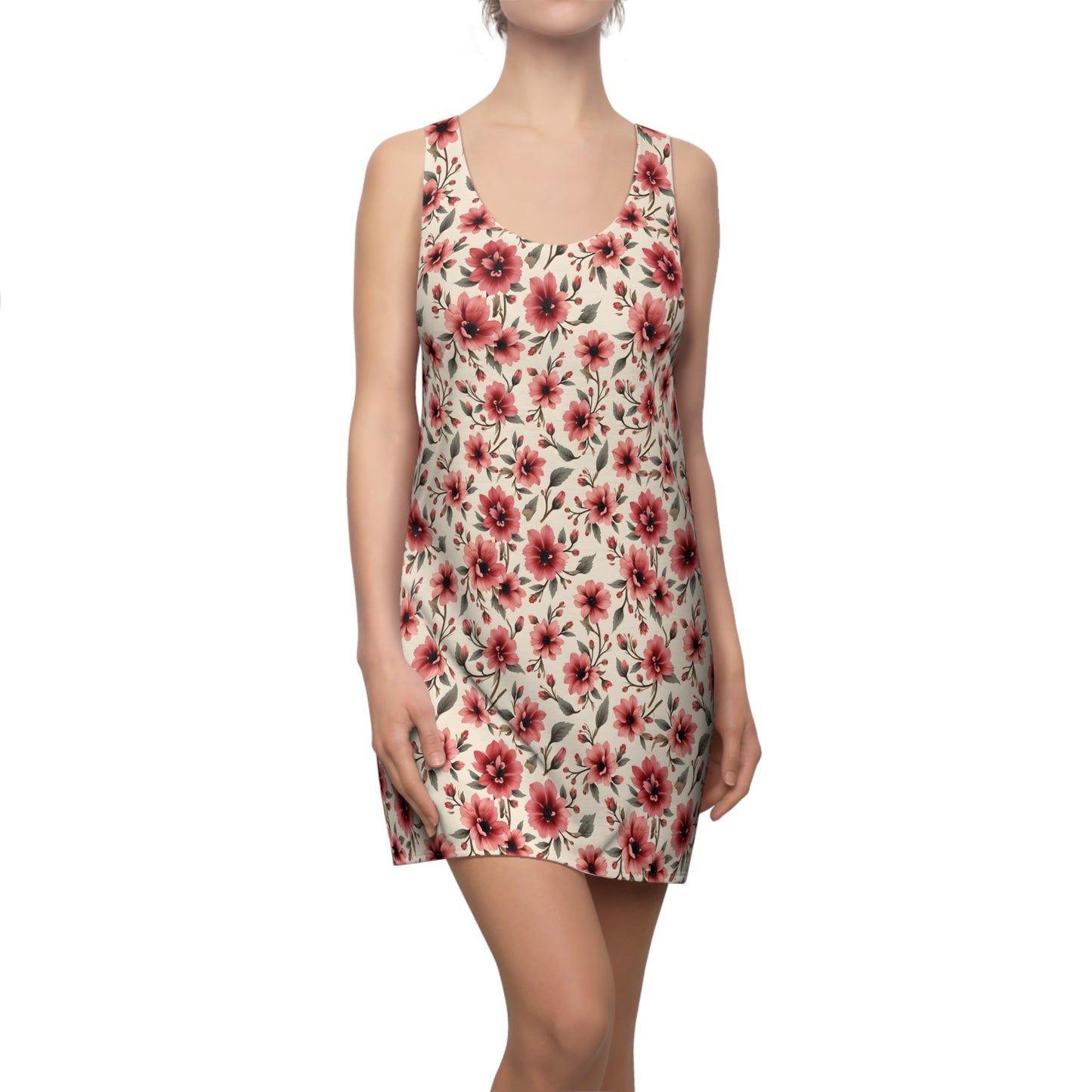 Floral Racerback Dress, Summer Dress, Beachwear, Vacation Outfit, Floral Print Dress, Casual Sundress