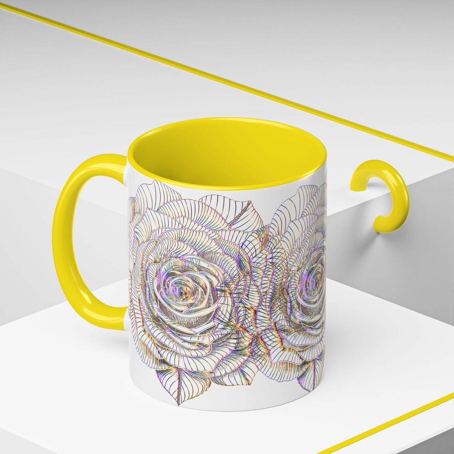 Holographic Floral Coffee Mug - Perfect Gift for Plant Lovers, Home Decor, Tea & Coffee Lovers, Mother's Day, Birthdays