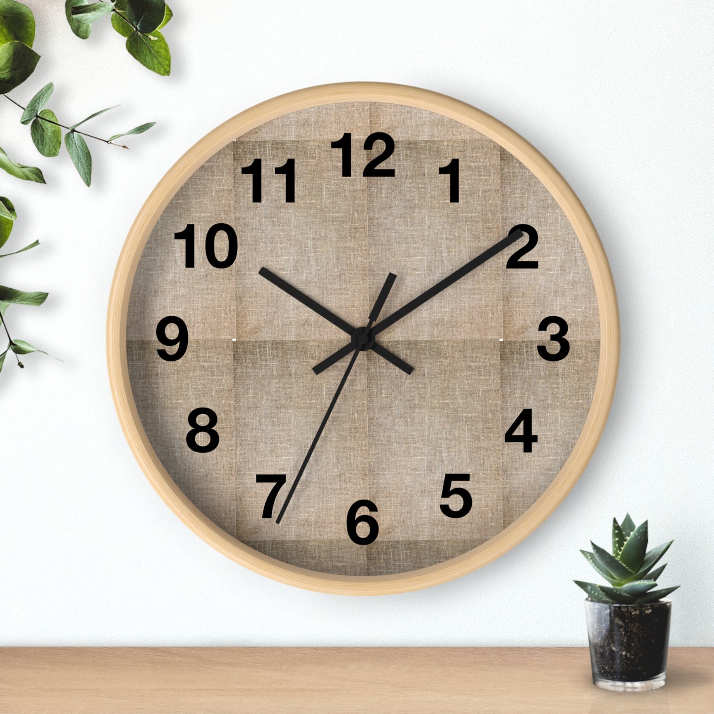 Minimalist Natural Wall Clock | Rustic Decor, Timeless Home Accent, Gift for Housewarming, Boho Vibe, Modern Design