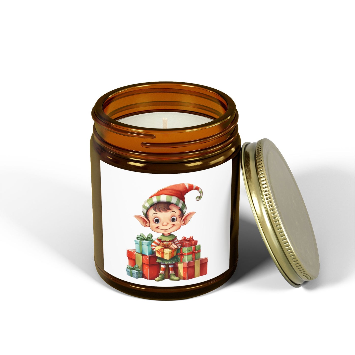 Festive Elf Scented Candle, Cheerful Holiday Decor, Perfect Gift for Christmas, Seasonal Home Fragrance, Joyful Aromatherapy