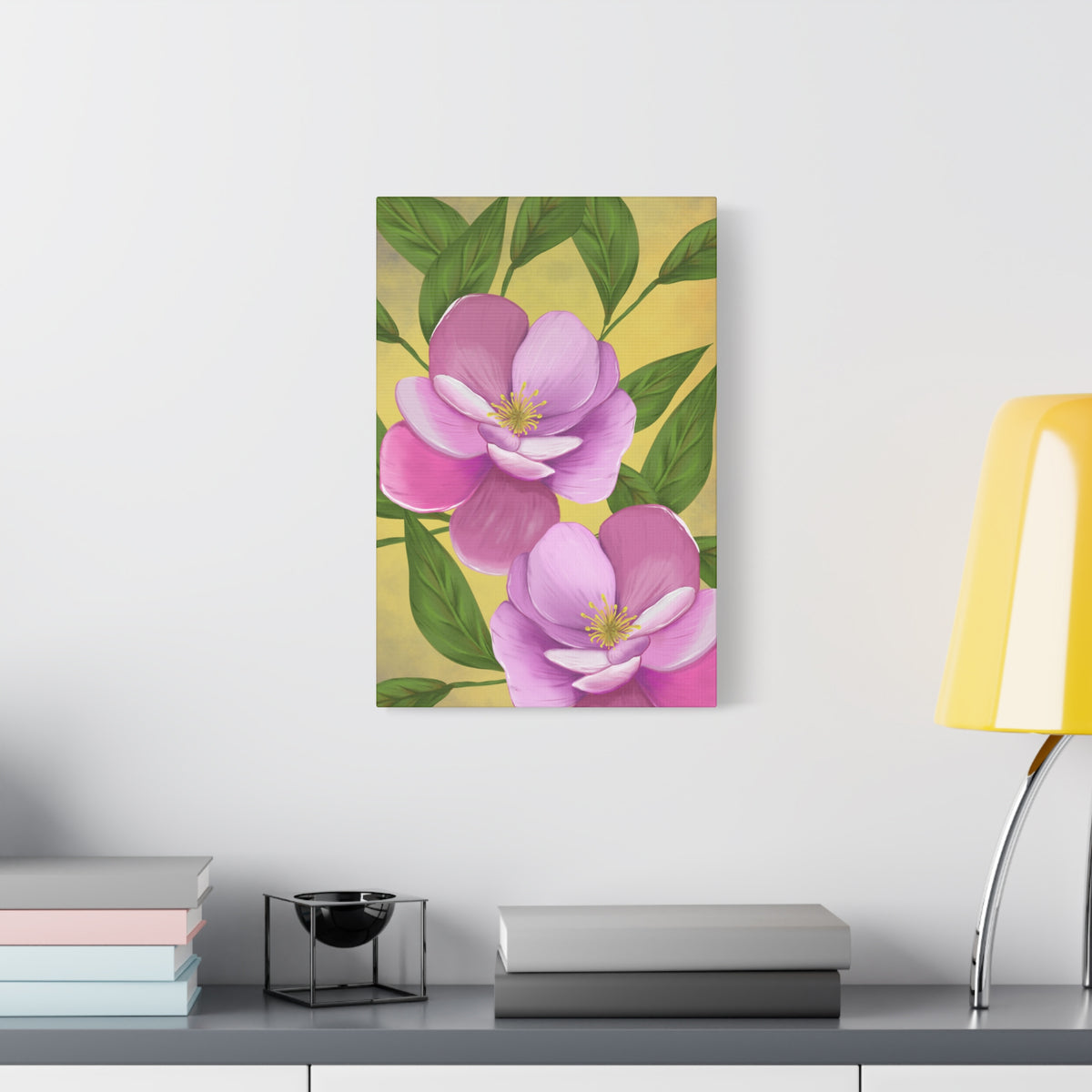 Matte Canvas, Stretched, 1.25" Tulips Pink and Purple Flowers