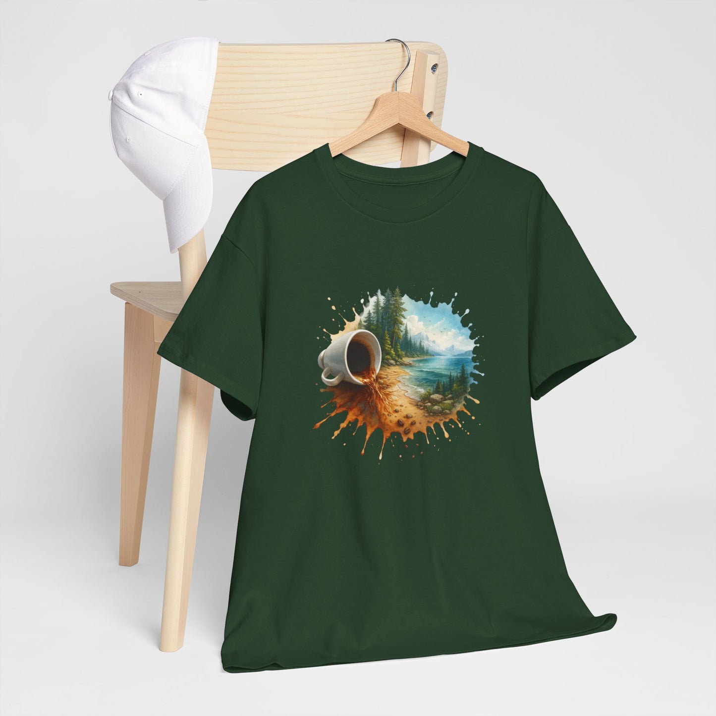 Nature-Inspired Unisex Heavy Cotton Tee, Casual Outfit, Gift for Nature Lovers, Camping Apparel, Outdoor Adventure Shirt