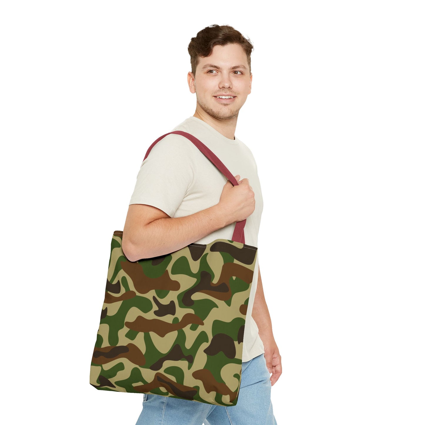 Camouflage Print Tote Bag, Stylish Shopping Bag, Everyday Use, Gym Tote, Eco-Friendly, Travel Accessory