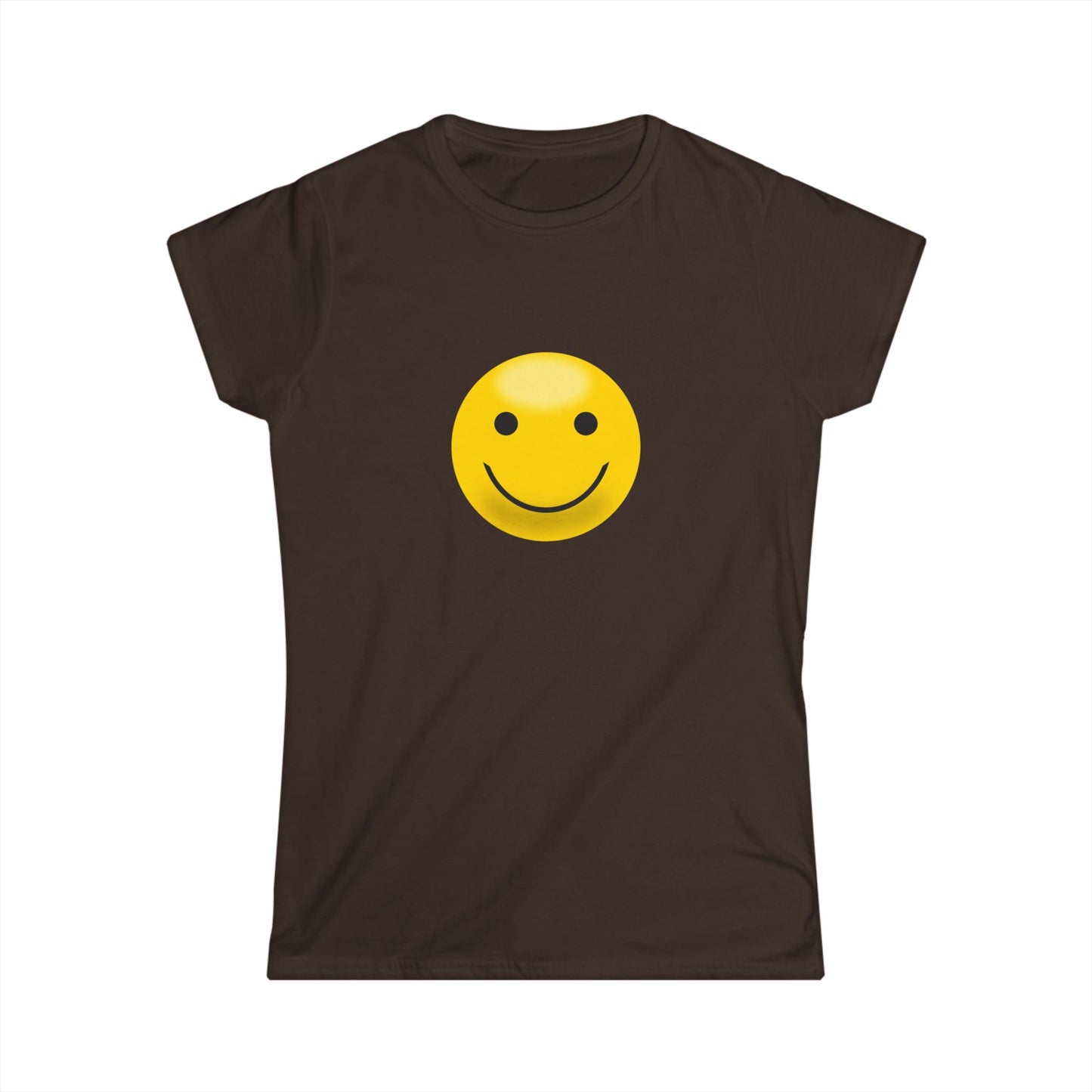 Smiley Face Women's Softstyle Tee, Casual T-Shirt, Happy Graphic Tee, Summer Shirt, Birthday Gift, Everyday Wear