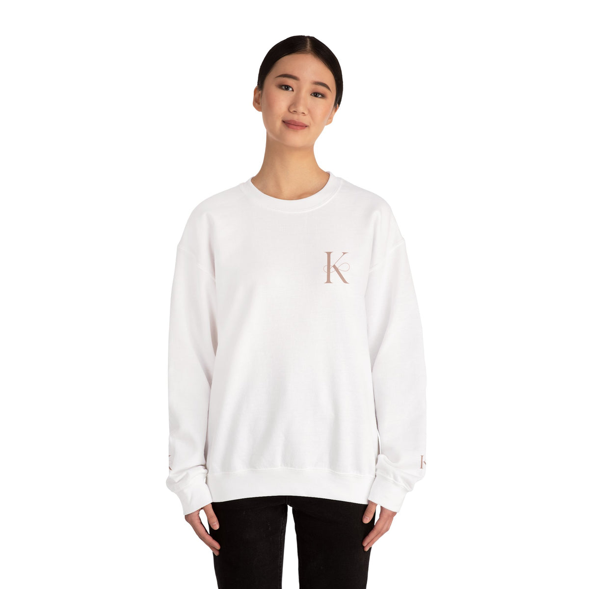 Minimalist Unisex Crewneck Sweatshirt with Initial Charm, Comfortable Lounge Wear, Gift for Him or Her, Casual Style, Everyday Essential