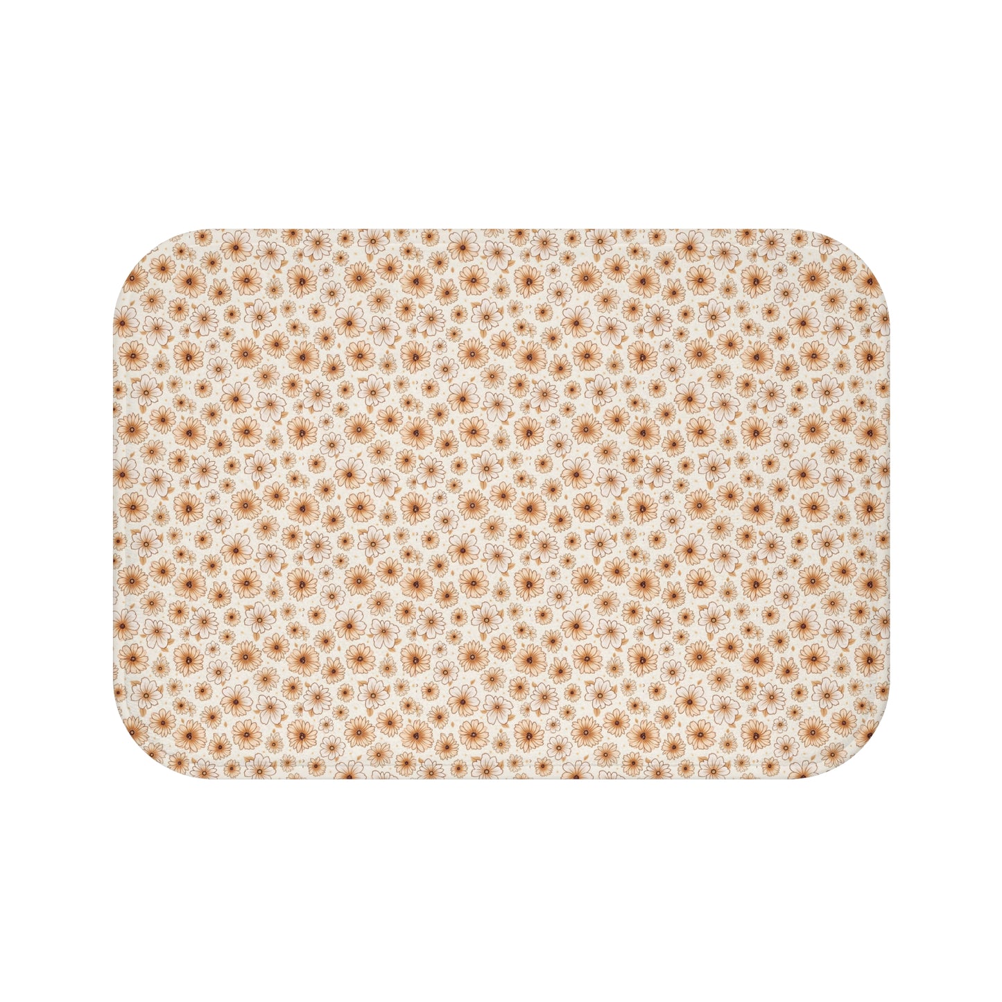Floral Spa Bath Mat, Soft Bathroom Rug, Washable Home Decor, Boho Bathroom Mat, Gift for Her