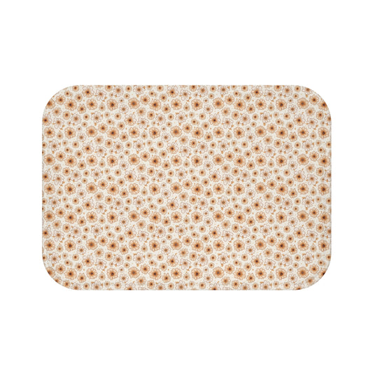 Floral Spa Bath Mat, Soft Bathroom Rug, Washable Home Decor, Boho Bathroom Mat, Gift for Her