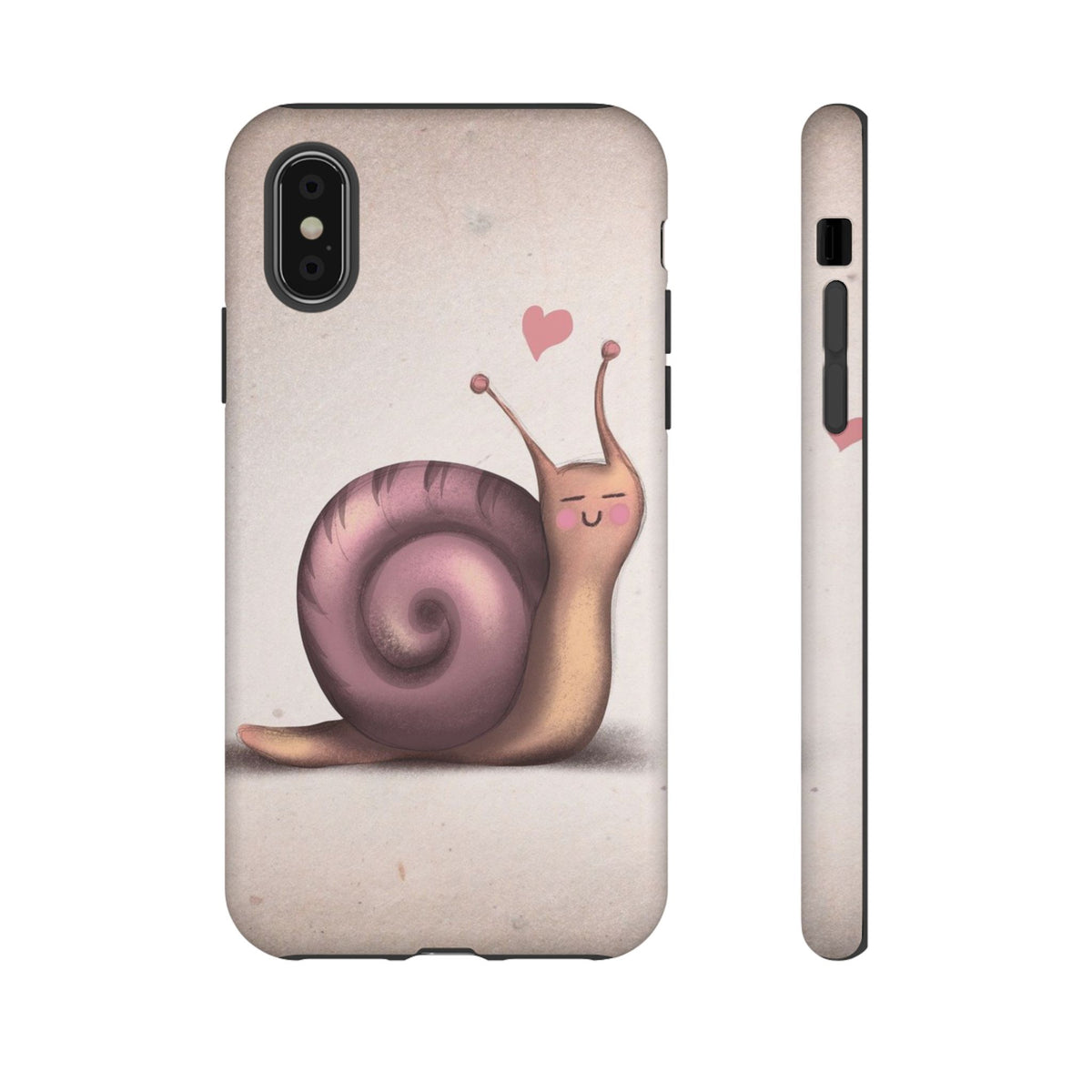 Cute Snail Phone Case — Pink Heart Cartoon Protective iPhone Cover