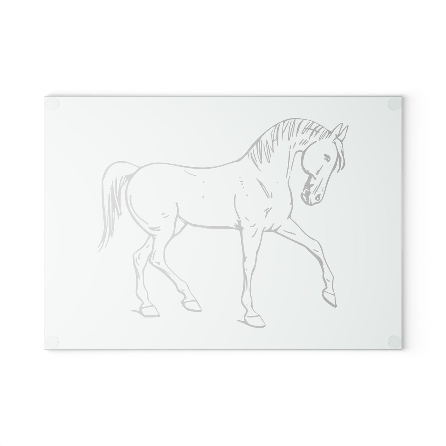 Elegant Horse Glass Cutting Board, Equine Decor, Unique Kitchen Gift, Farmhouse Kitchen, Wedding Gift, Gift for Horse Lovers