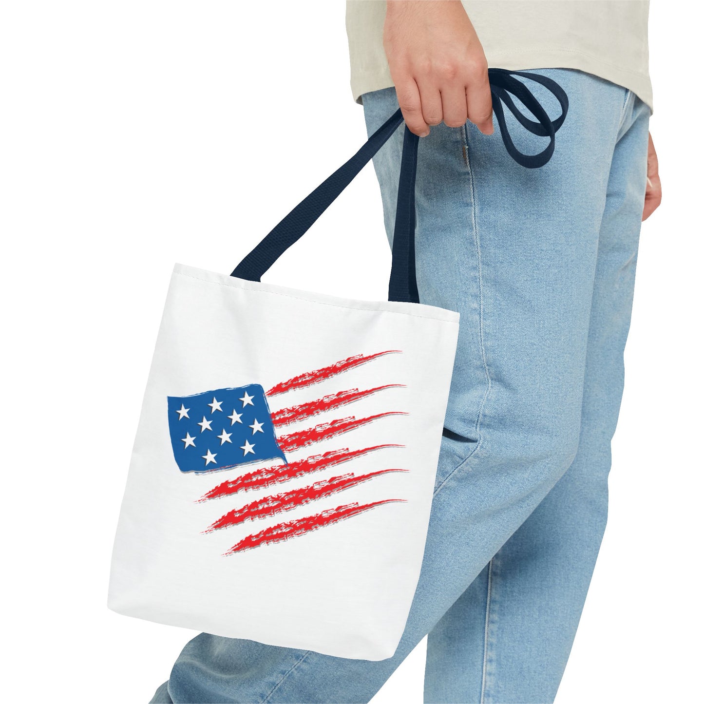 Patriotic Tote Bag | USA Pride | American Flag Design | Eco-Friendly Market Bag | Gift for Fourth of July, Veterans, Memorial Day